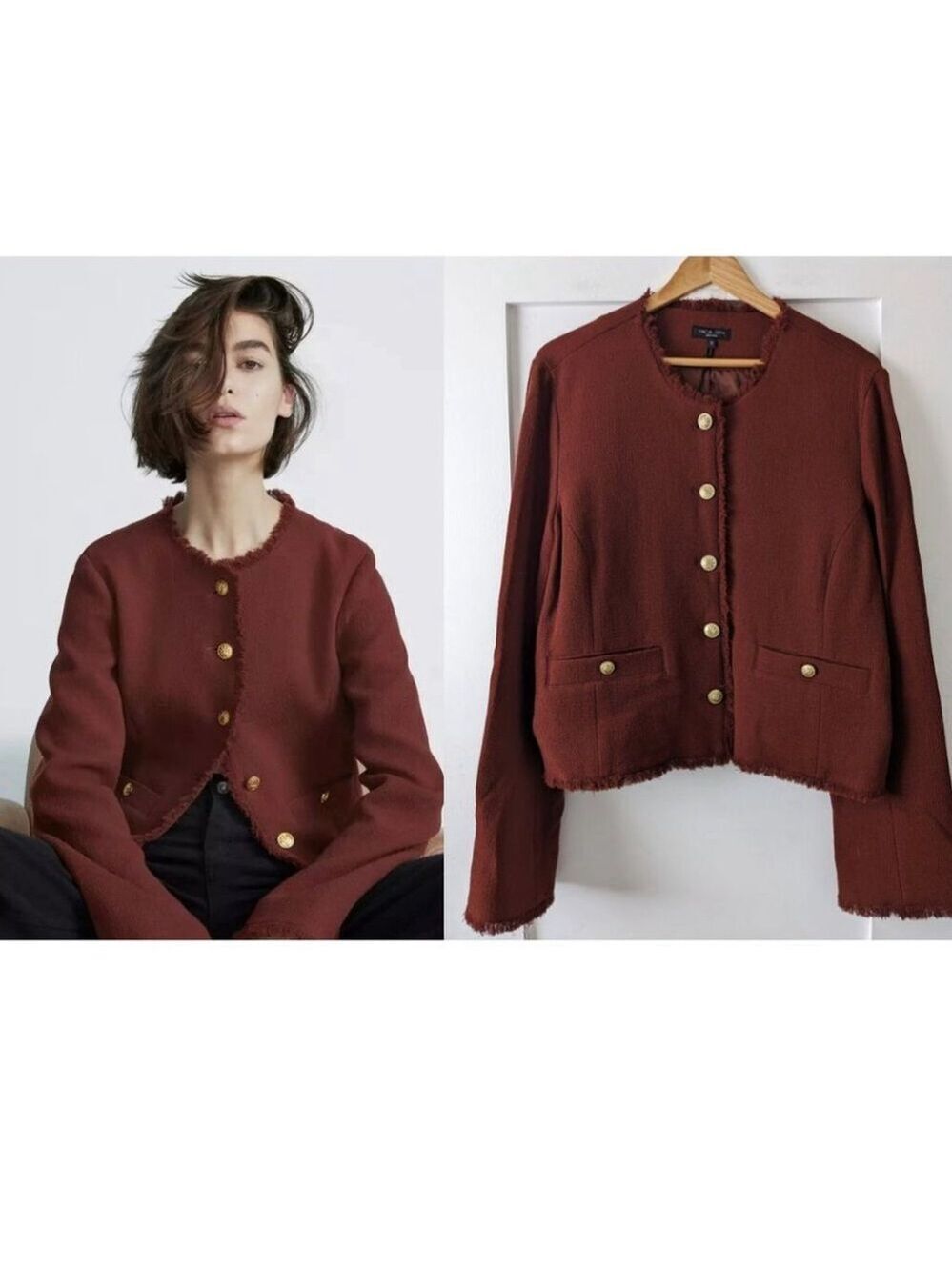 NWT Rag & Bone | Carmen Wool Jacket in Mahogany